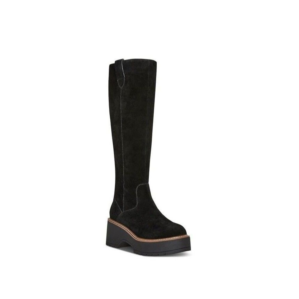 Aqua College Womens 6 M Black Suede Gina Platform Knee High Boots NIB FX9